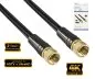 Preview: DINIC Premium SAT Koaxialkabel, 2x F-Stecker, HD TV, Ultra HD, 24k vergoldete Stecker, schwarz, DINIC Box mit Euroloch, Länge 2m